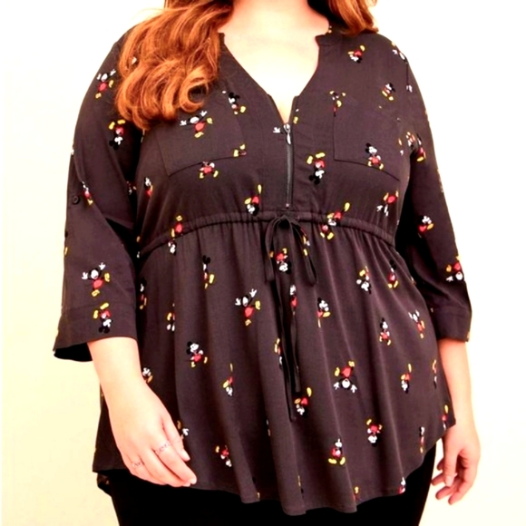 Disney Tops - ❤️NWT VINTAGE TORRIID BLOUSE MICKEY MOUSE ZIPPER TUNIC - PLUS SIZE DISNEY